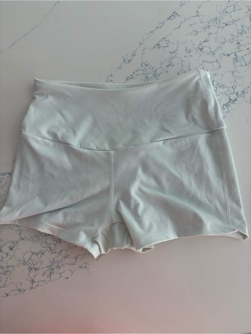 Ryderwear High-Waist White Exercise Shorts